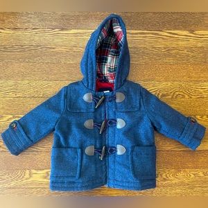 Baby GAP Blue Winter Coat w Hood & Toggle Buttons Size 6-12 Months